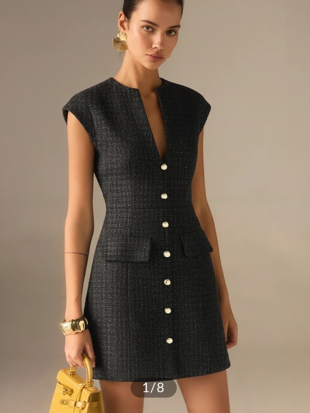NWT- S- Tweed sleeveless mini dress